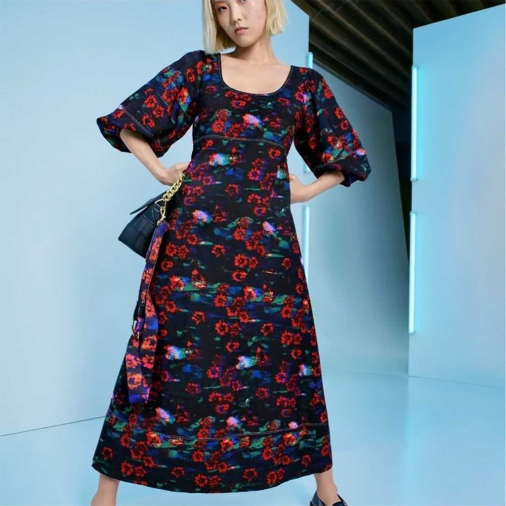 Rachel Comey dark floral midi dress